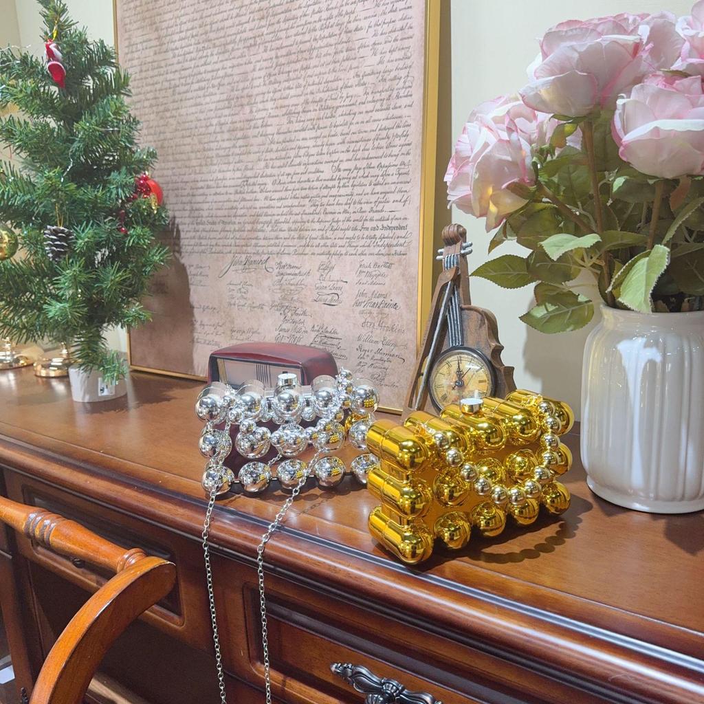 Gold Shiny Acrylic Crossbody Bag - European & American Style Candy Color Handbag