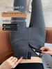 Women's High-Waist Zipper Tummy Control Pants with Shark Skin Texture - Autumn/Winter Velvet Bodycon Base Layer