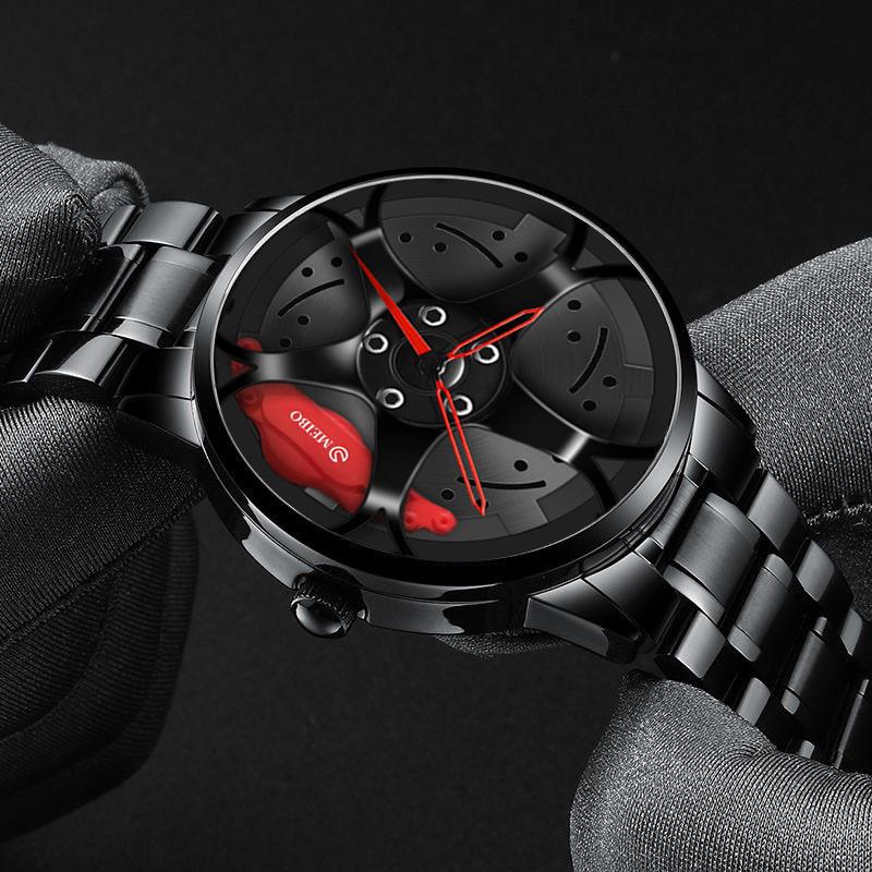 Orologi Orologi sportivi da uomo Orologi da uomo Quarzo Sport Cerchio Mozzo Ruota Orologio da polso al quarzo