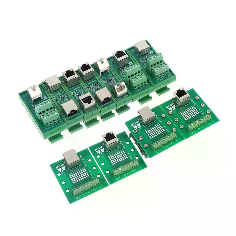 Adaptador Terminal RJ45 Cat5e Cat6 Placa Adaptadora Puerto de Red Accesorios de Montaje en Carril Guía DIN35