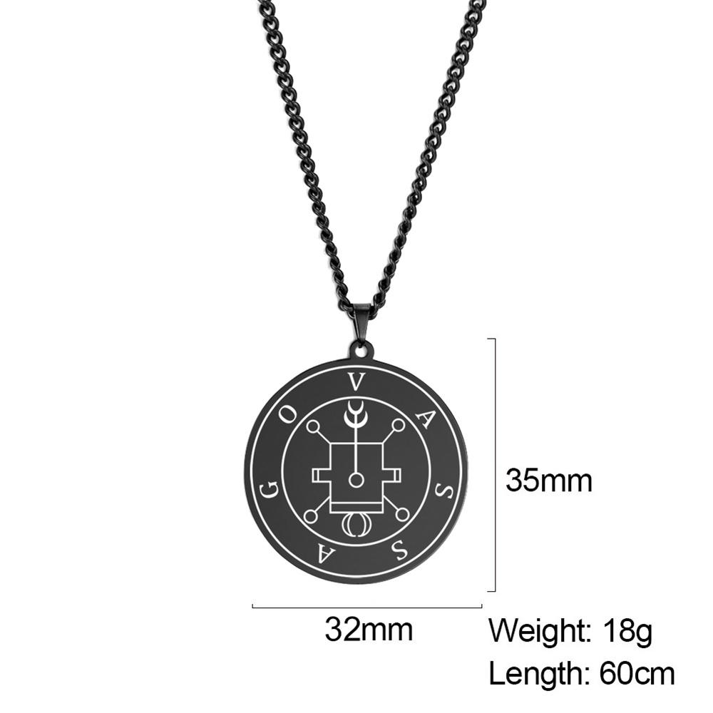 Stainless Steel Demonic Seal Necklace Oriax Satan Sigil Pendant Neckalces Fashion Chain Gothic Solomon Amulet Jewelry