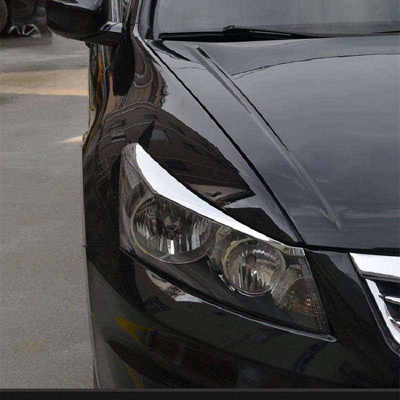 For Honda Accord 8th 2008 2009 2010 2012 2013 Carbon Fiber Car Headlight Eyebrow Cover Trim Head Lamp Eyelid Exterior Accessorie