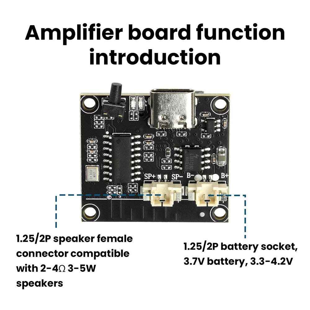 3W BT Amplifier Module With Adjustable Tuning Supports TF Card Memory Card Playback Audio Power Amplifier Board Type C DC 5V