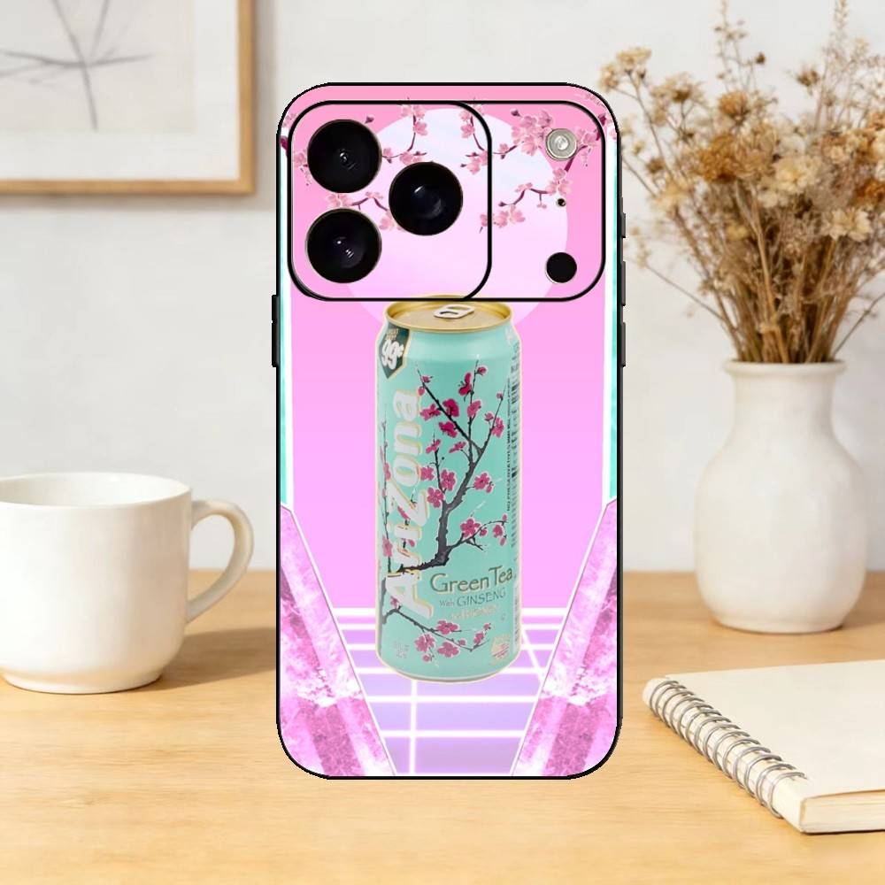 Vaporwave Arizona Iced Tea Aesthetic Phone Case Silicone black Soft For IPhone 17,16,15,14,13,12,11,SE,Plus Pro Max iPhone14