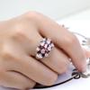 Dragon's Intention Luxurious Ruby Red Floral Zircon Ring: European & American Style