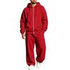 Lined Hooded Zip Up Two Piece Set for Casual Athletic Everyday Wear