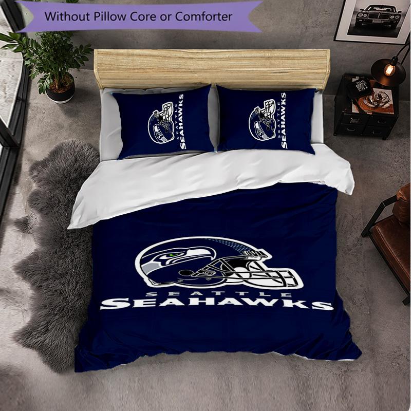 Seattle Seahawks Pattern Microfiber 3Pcs Bedding Set Decor Duvet Cover Set For Bedroom Home Use
