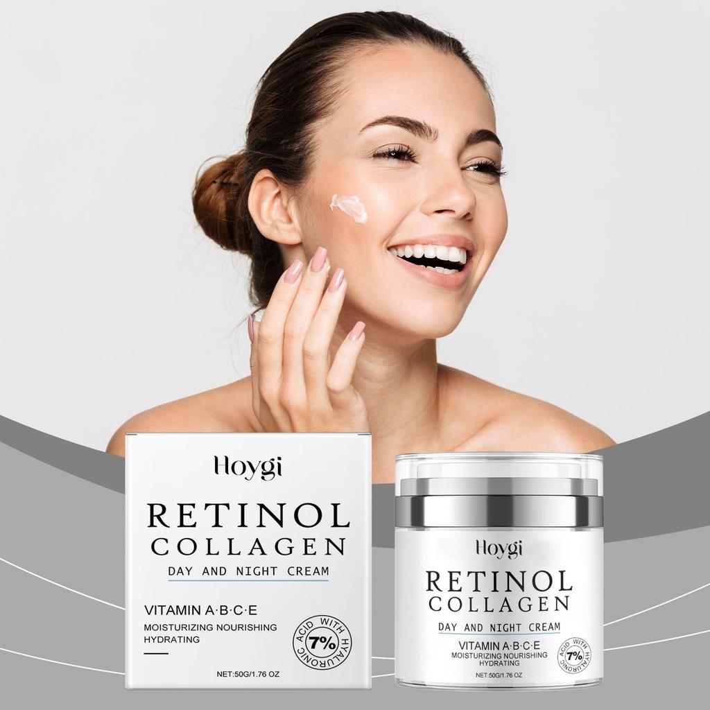 Retinol Anti-Aging Gesichtscreme Feuchtigkeitsspendend Kollagen Faltenentfernung Straffend Hautglättend Pflegend Glow Hautpflegecreme 50g