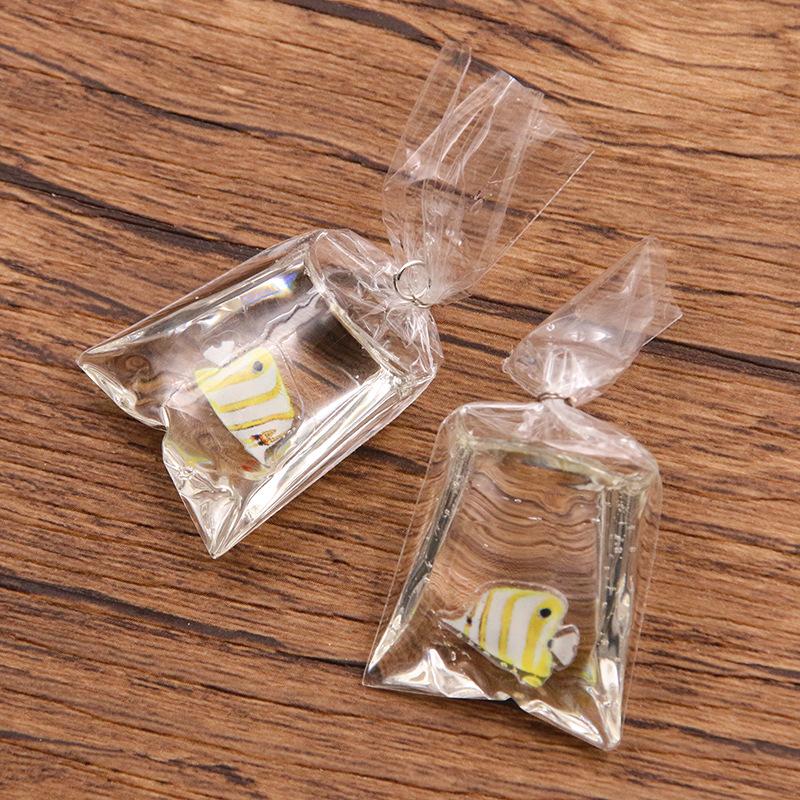 1Pcs 24*53MM DIY Transparent Resin Simulation Goldfish Pendant Jewelry