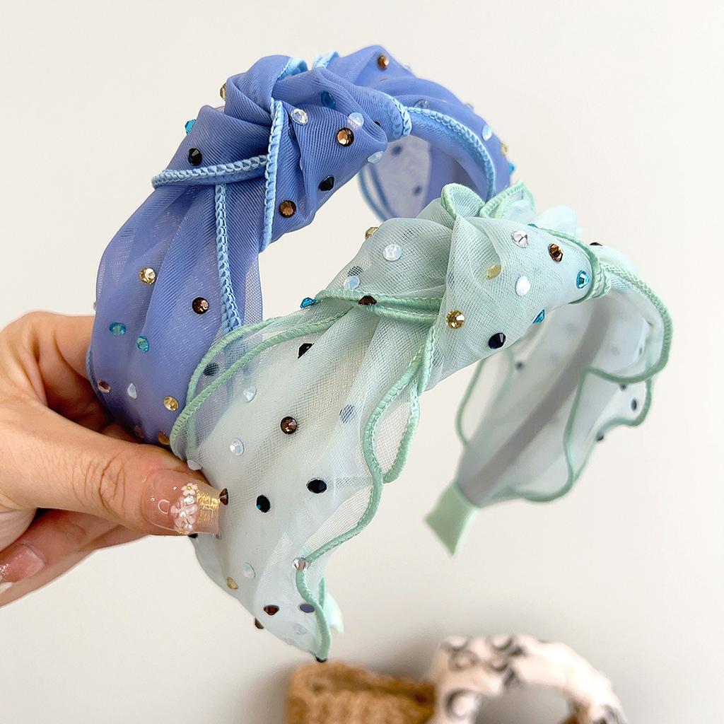 Summer Colorflu Mesh Sequin Knot Hairband Headband Adult Hair Accessories Hair Jewley