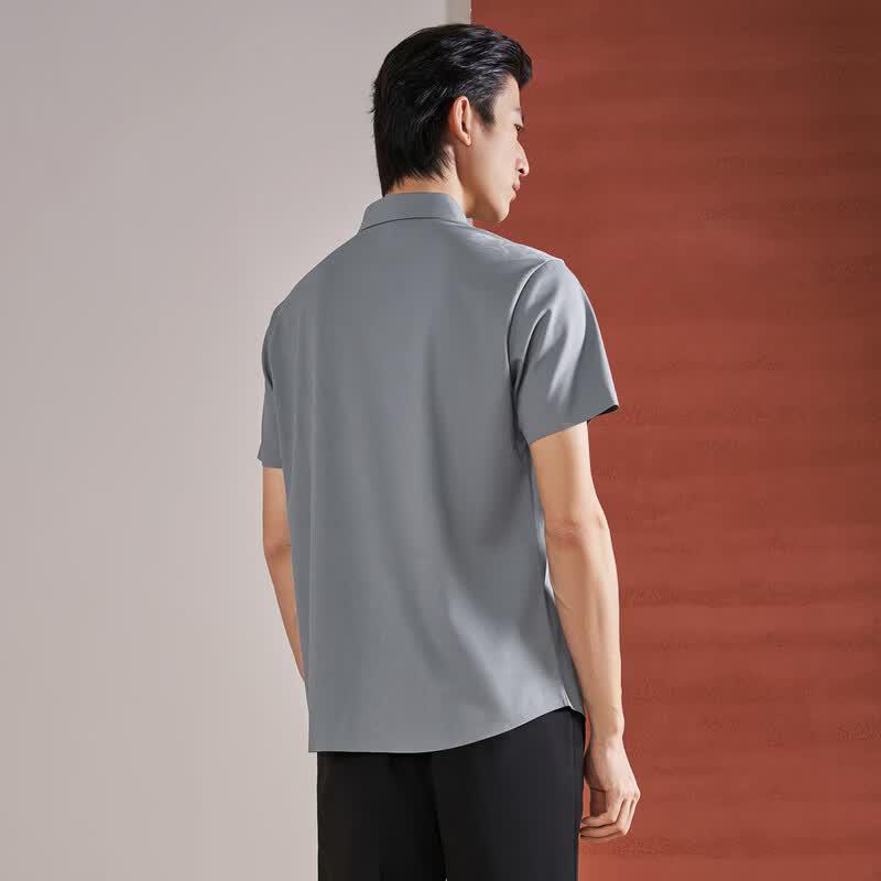 Septwolves Seamless Jacquard Stretch Short-Sleeve Shirt