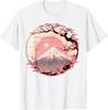 Sakura Garden Geisha and Mount Fuji Cherry Blossom T-Shirt