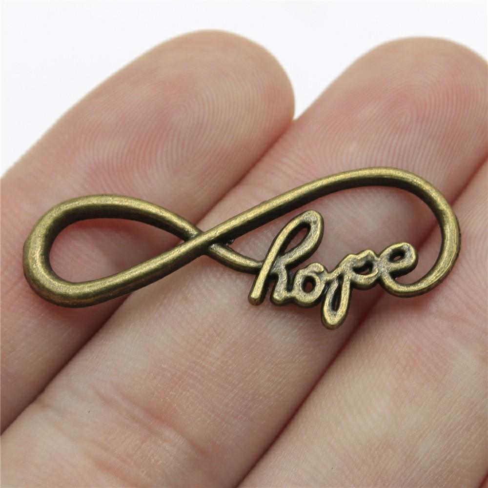 10pcs Infinity Connector Charms For Bracelet Making Vintage Antique Bronze Color