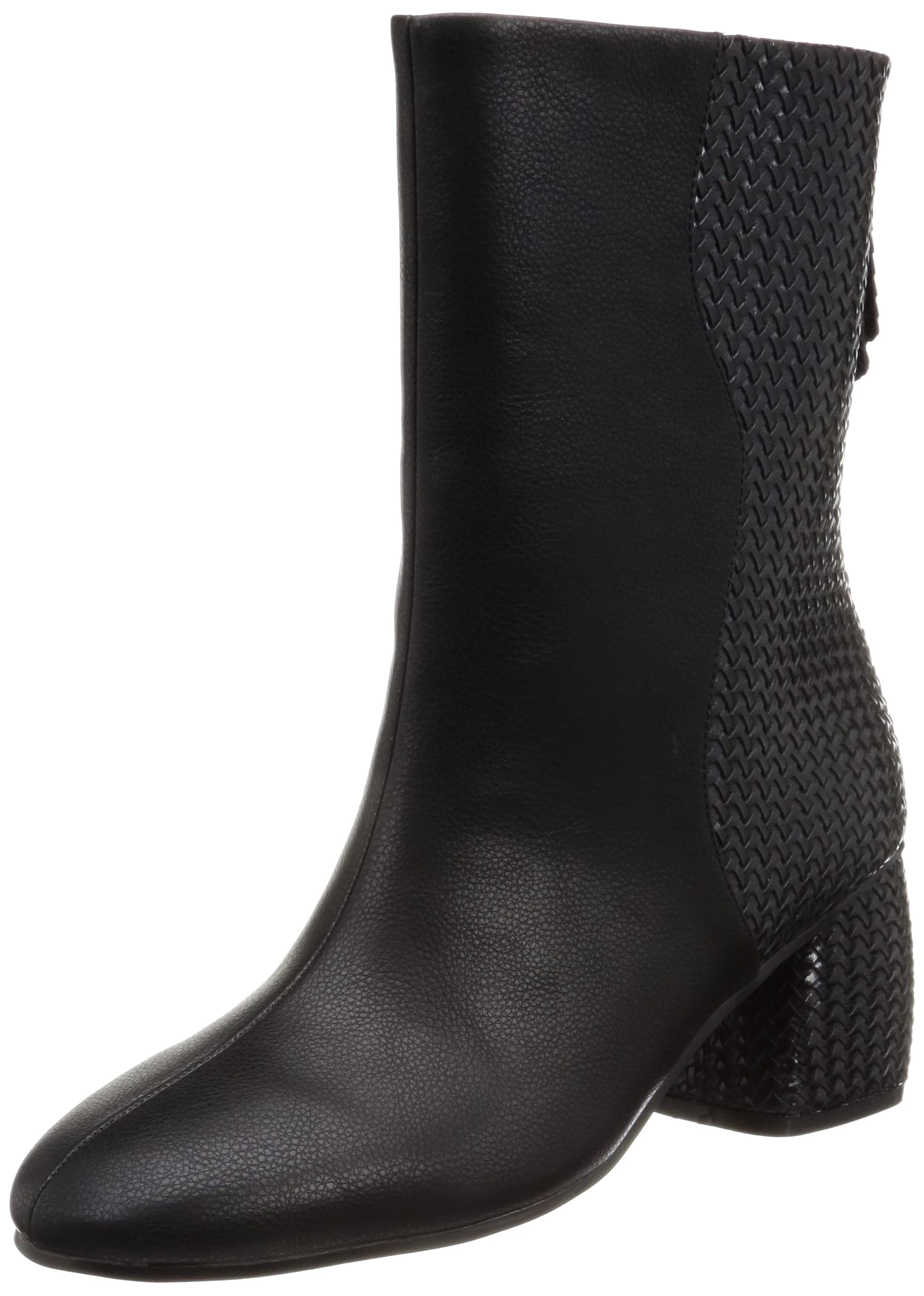 

Mixed material short boots RWGS231514 BLK [FurFur]