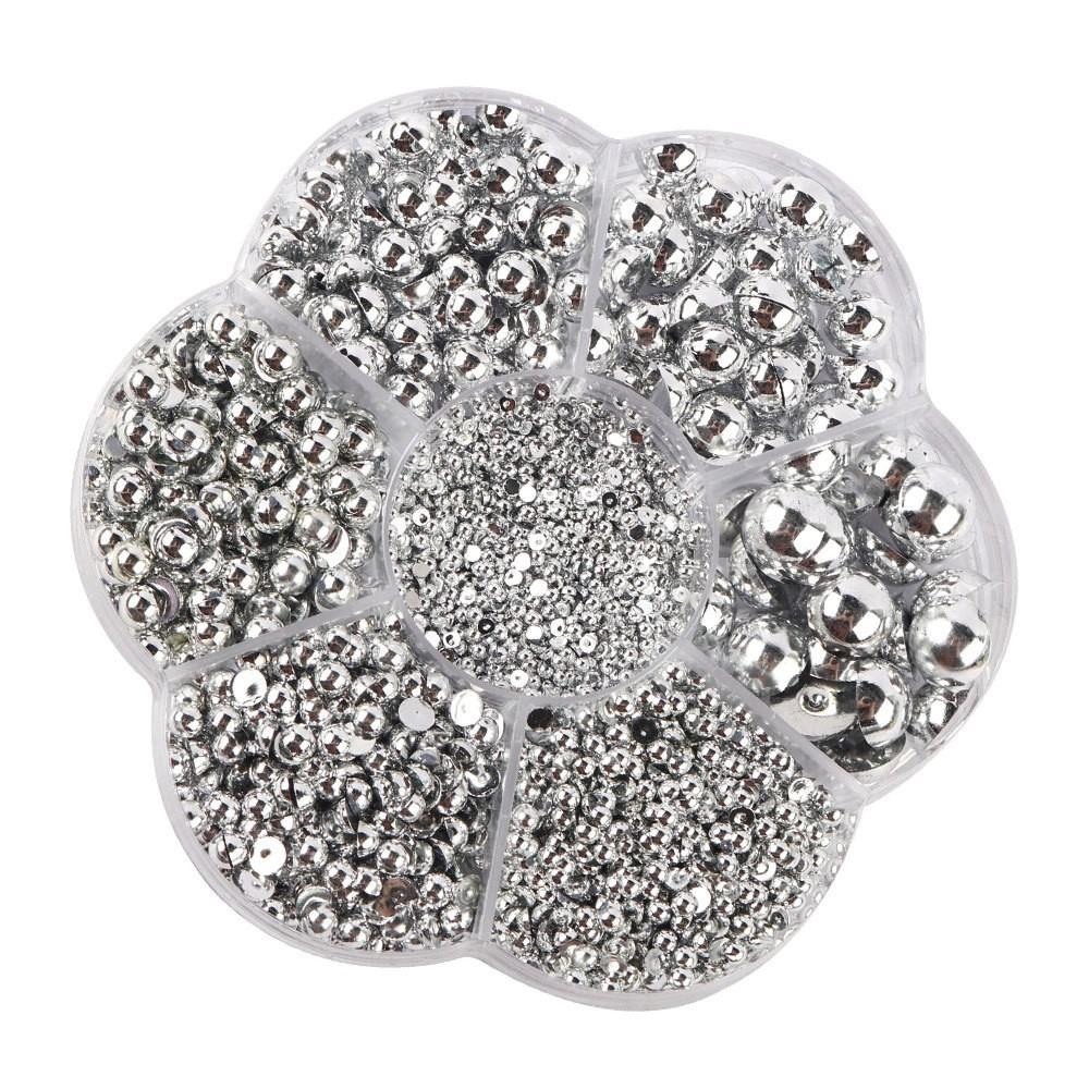 

3100pcs Garment Decor Craft Flatback Rhinestones 2/3/4/5/6/8/10mm Shoes Clothes Accessories серебряный