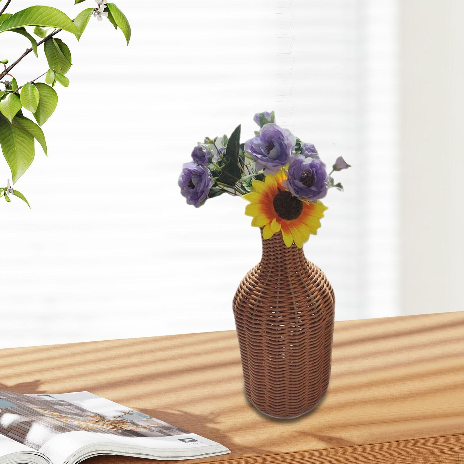 

Ваза з імітацією ротанга 10x32 см для квіткових композицій на коричневий