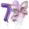 10pcs Purple Butterfly 40inch Number Balloon Set Large Colorful Butterfly Foil Ballon Baby Shower Birthday Party Christmas Decor
