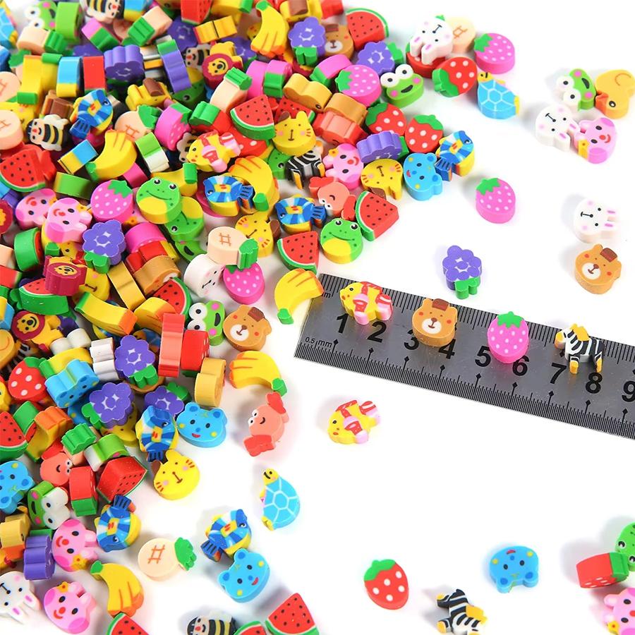 50/100/400pcs Mini Rubbers Cartoon Themed Eraser for Writing Drawing Correction Cute Vibrant Portable Office Study Supplies XJM