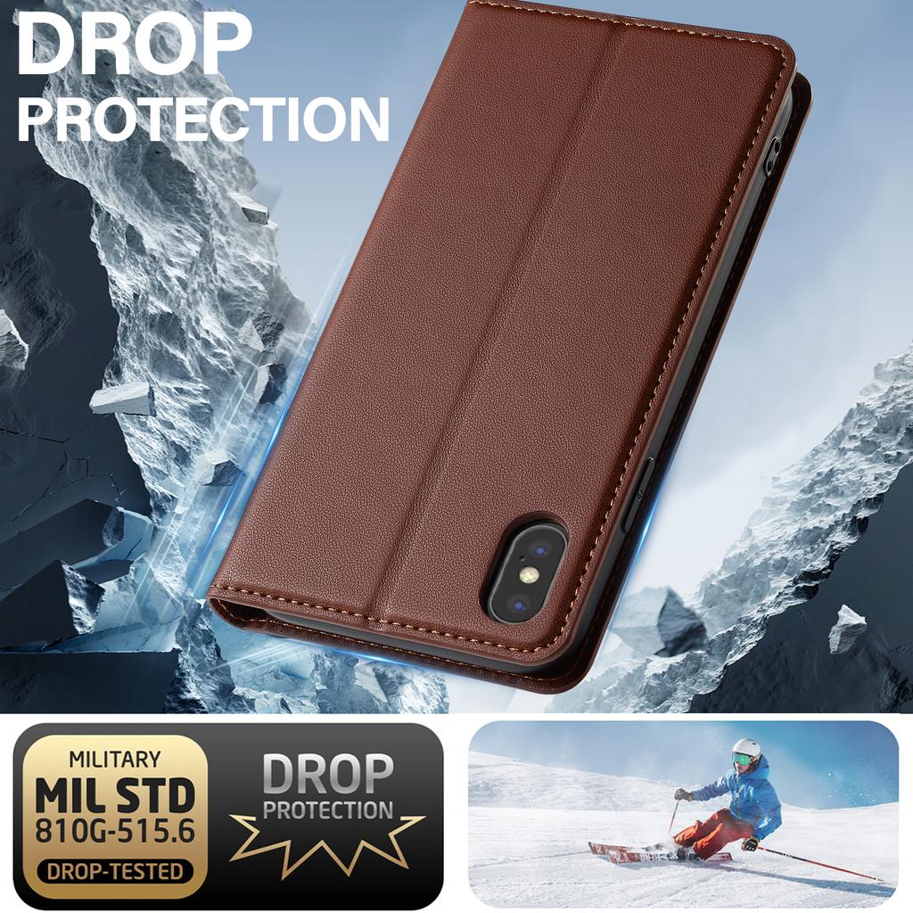 LC.IMEEKE L1 Serie für iPhone XS Max Hülle PU Leder Brieftasche Ständer Schutzhülle