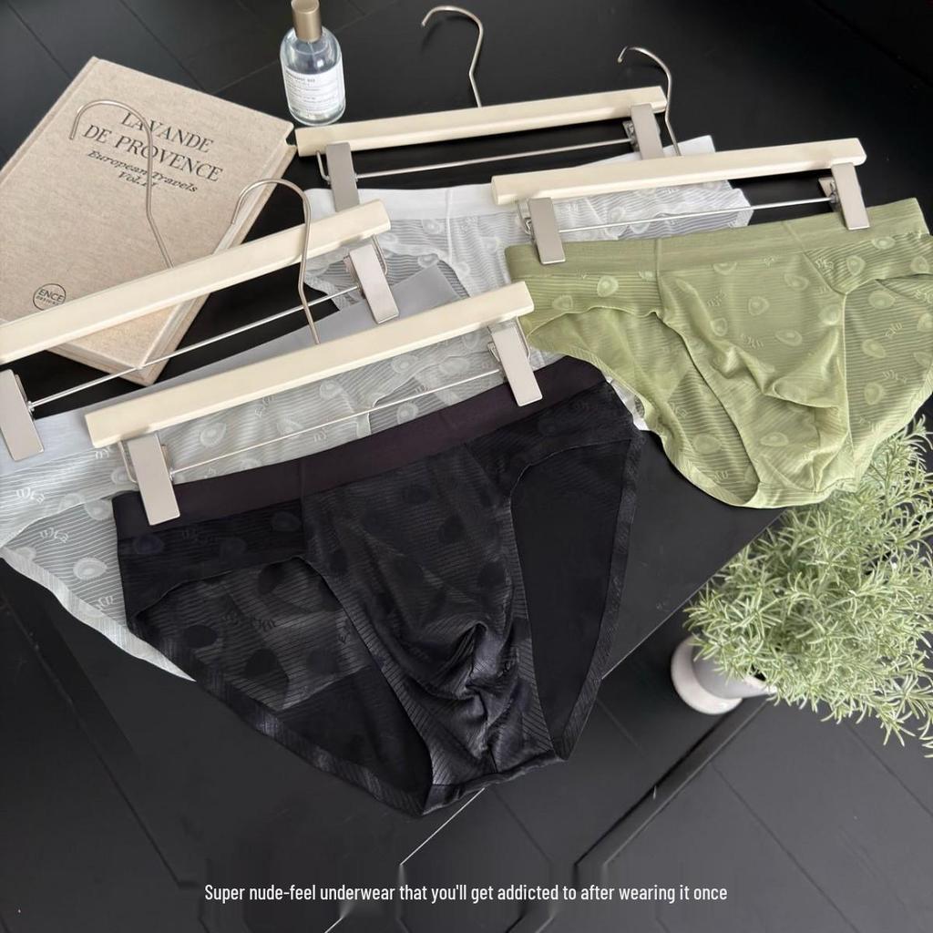 Avocado Lace Seamless Ice Silk Men's Briefs