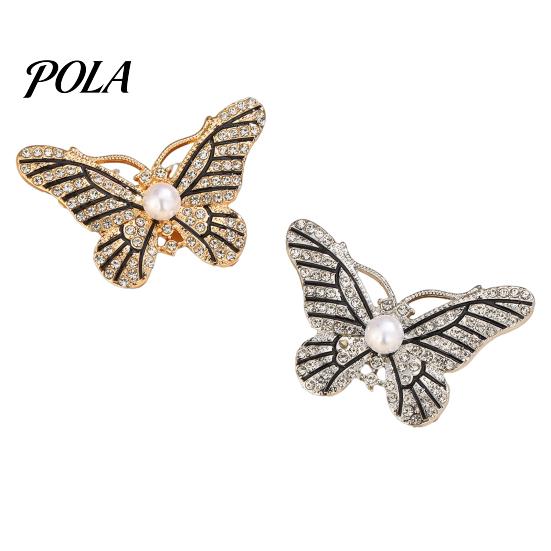 Durable Brooch Faux Pearl Rhinestone Butterfly Brooch, Women Girls Alloy Lapel Jewelry Pin, Sweater Cardigan Coat Clothing Accessories, Gift Metal