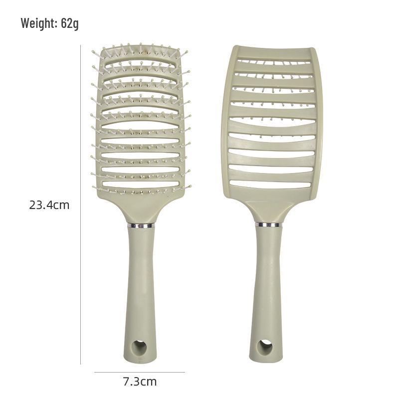 Curved Macaron Rib Comb: Women's Styling, Fluffy Curly Hair Air Cushion Massage Comb