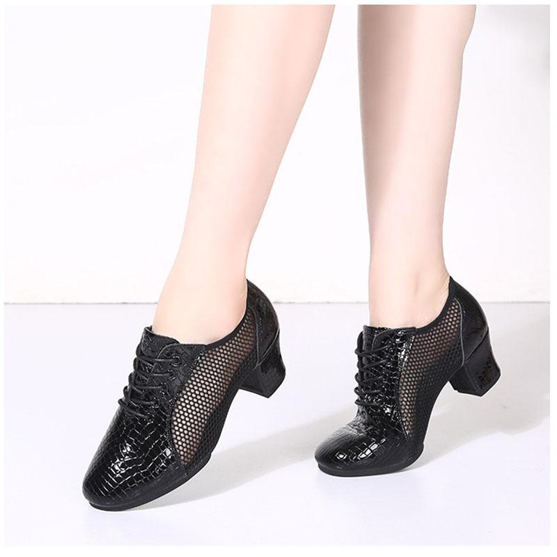 Echtes Leder Latein Tanzschuhe Weichsohlige Damen Moderne Jazzschuhe Lehrer Schuhe Square Dance