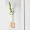 Decorative Wood Test Tube Vases With Magnetic Base Hydroponic Plant Display Vases Refrigerator Magnet For Home Decors