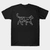 Men Black Print T-shirt Cat No-Cut Transfer Paper Print Cotton Tshirt