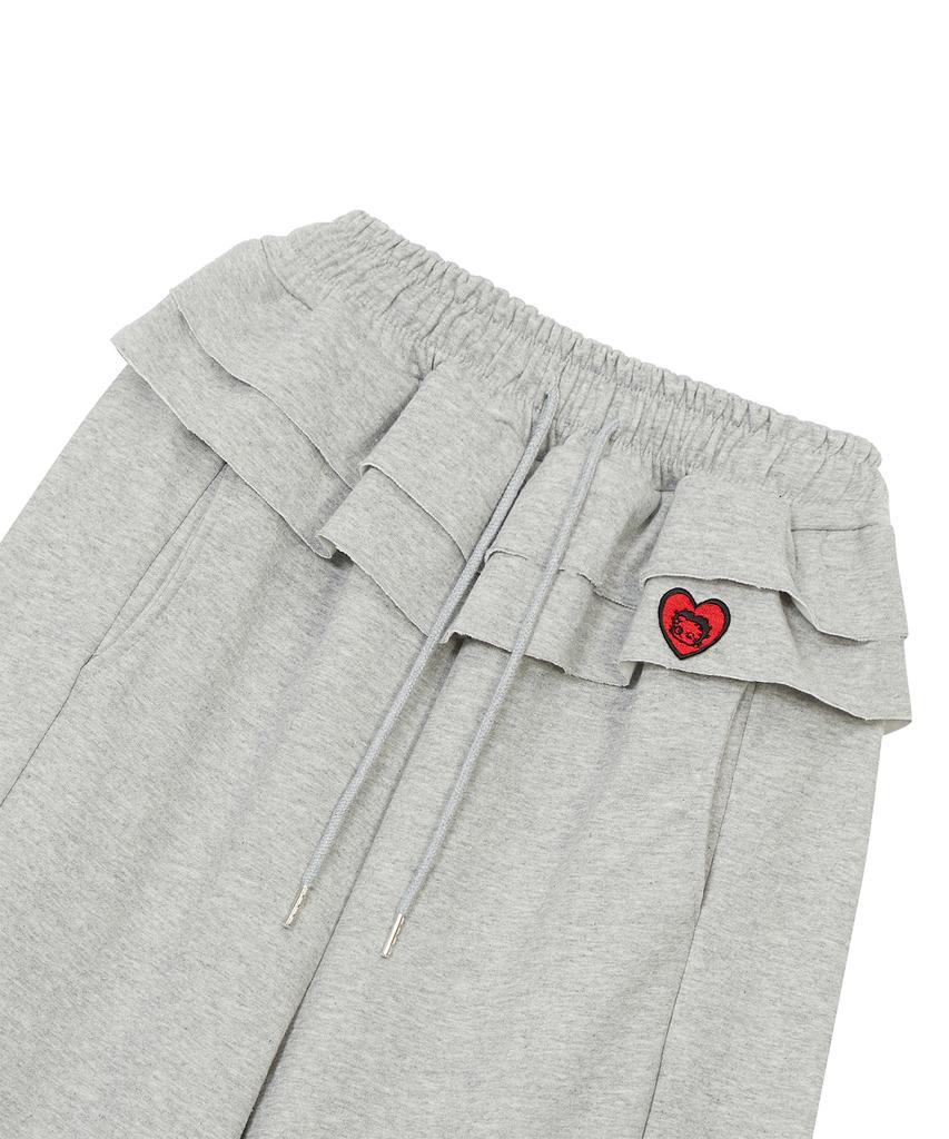 CNVS Betty Boop Frill Layered Sweatpants_Gray
