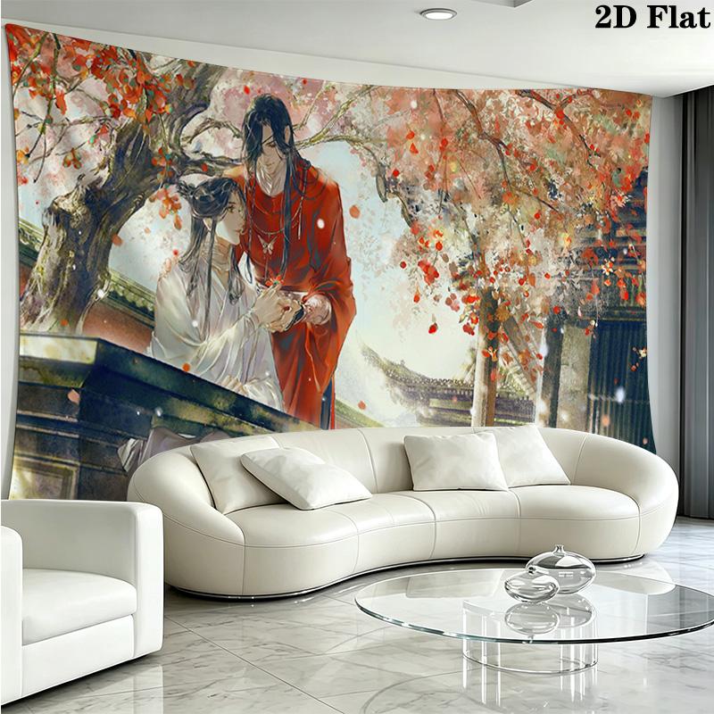 Xie Lian and Hua Cheng Wall Tapestry Aesthetic Wall Hanging Printed Fabric Blanket Decorative Tapestries for Bedroom Living Room Home Decor