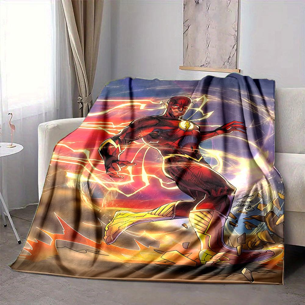 1pc Flash superhero Blanket Polyester Fiber, All Season Comfort for Sofa, Bed, Office, Car, Camping Ideal Home Decor & Gift, Office Comfort