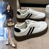 2025 Autumn New Casual Moral Training Shoes Color Matching Striped Breathable Versatile Platform Women's Heightening Sports Shoes