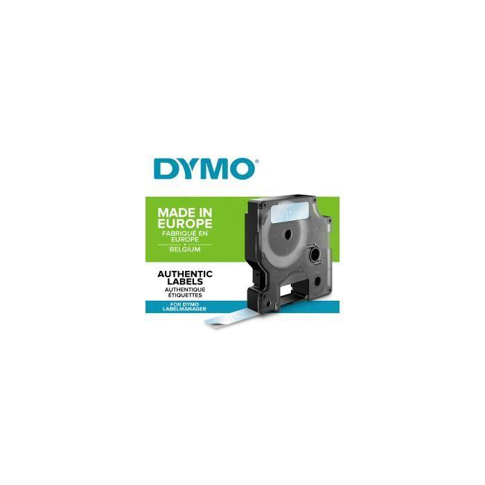 DYMO LabelManager cassette ruban D1 12mm x 7m Blanc/Transparent (compatible avec les LabelManager et les LabelWriter Duo)
