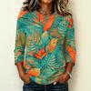 Women's Casual Floral Print Raglan Sleeve Round Neck Three-Quarter Sleeve Pullover T-Shirt