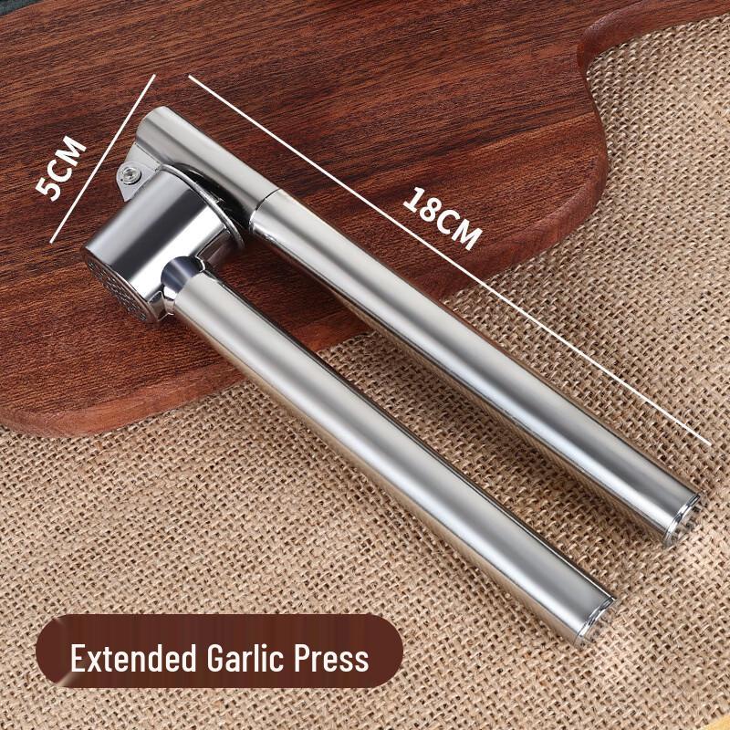LISM Stainless Steel Long Handle Garlic Press Set of 2