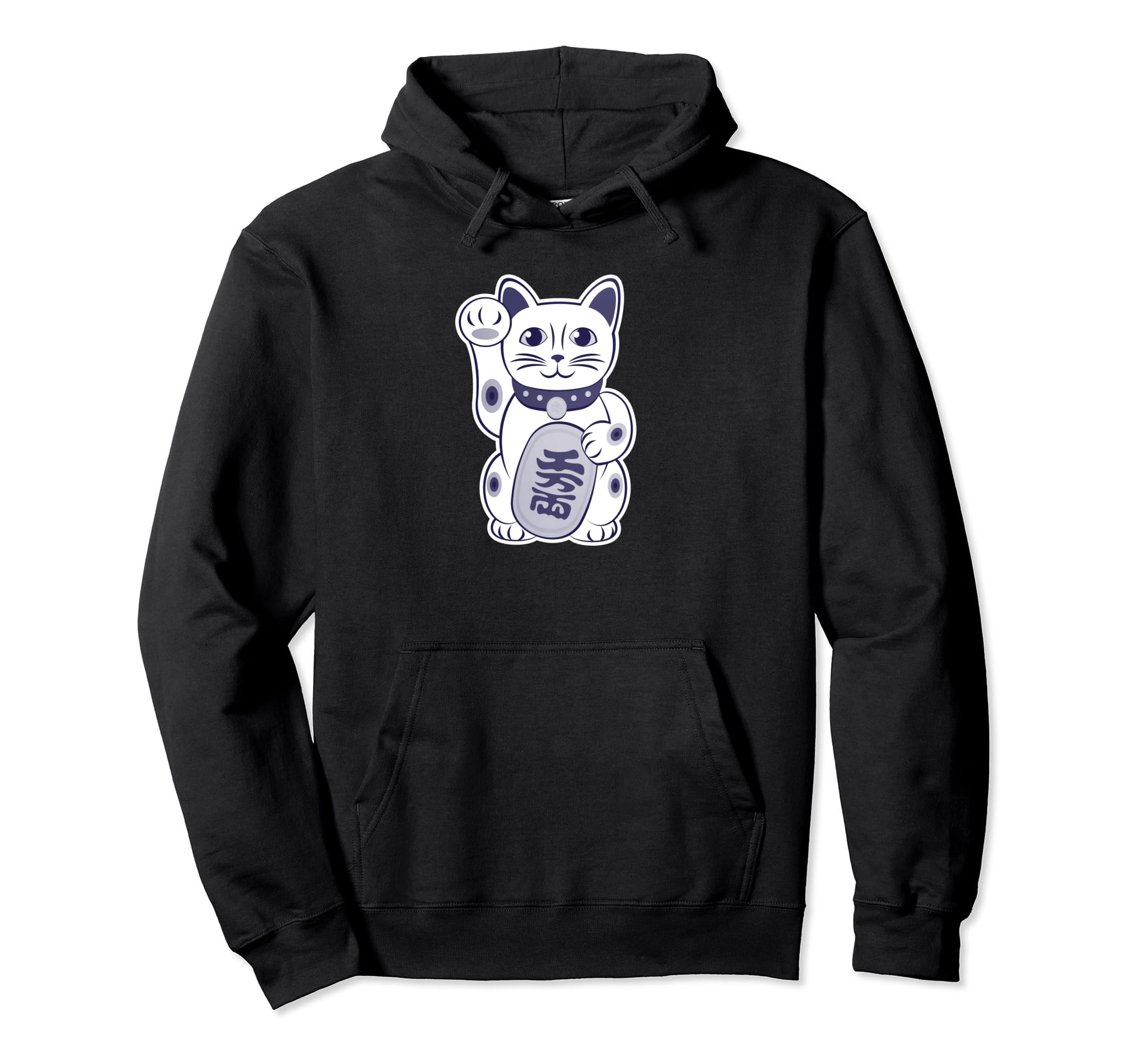 

Lucky Cat Cute Maneki Neko Vintage Style Hoodie чёрный