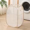 Foldable Mesh Laundry Hamper: Washable, Multifunctional Storage Basket for Clothes and Bathroom.