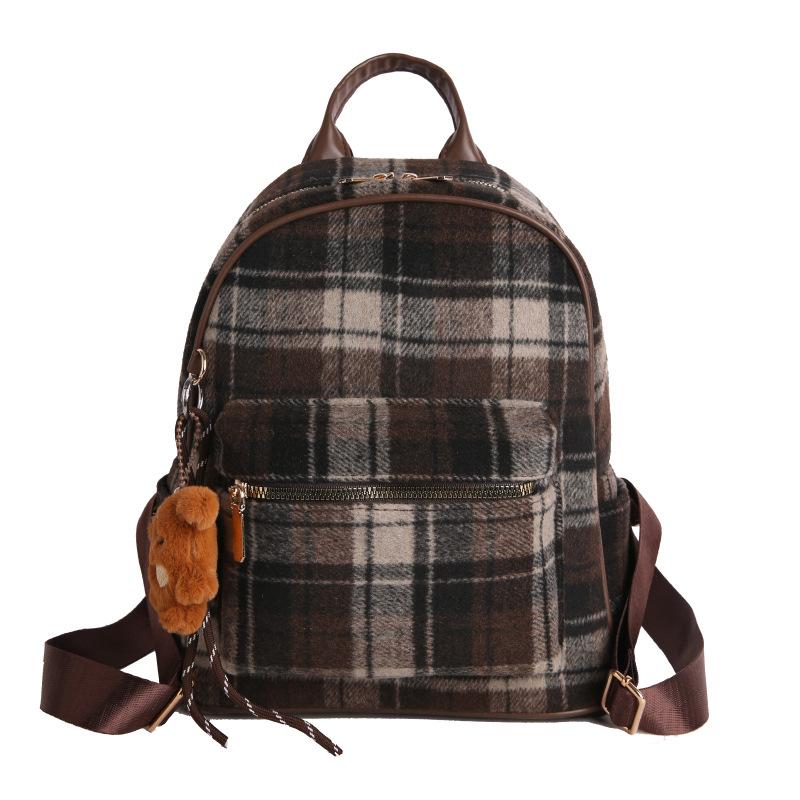 Schoolbag1011 New Fashion Versatile Plaid Women's Backpack Cute Small School Bag Korean Version Multifunctional Mini Small Backpack