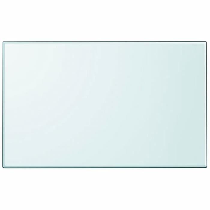 Table rectangulaire en verre trempé - VIDAXL - 1000 x 620 mm - Gris - Transparent - Contemporain - Design