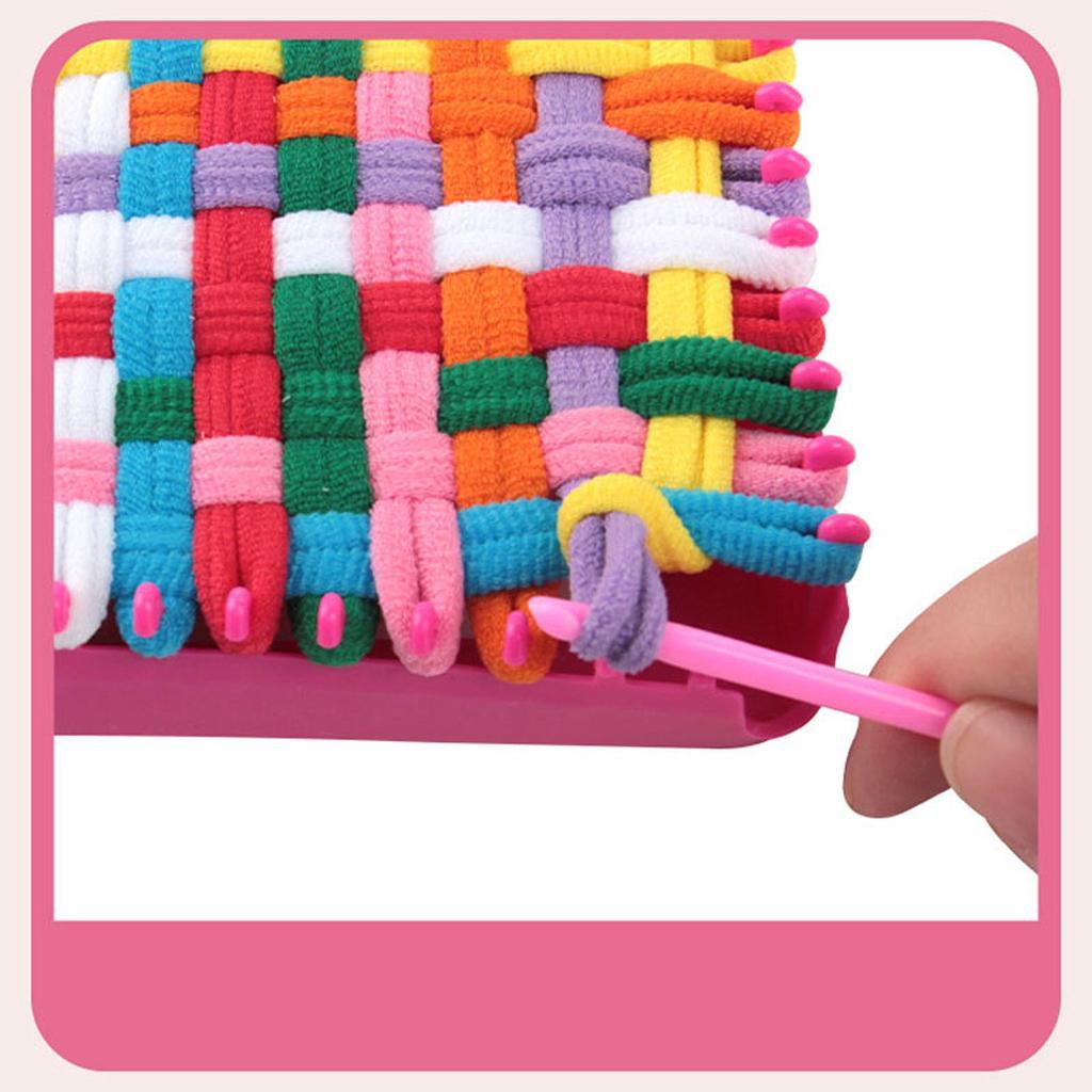 Weaving Loom Kit Toys Potholder Loops Making Kits Gifts Multicolored Knitting Portable DIY Sewing Craft for Beginners Kids