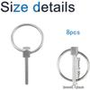 Lock Pins, Pack Of 8, 3 Mm Diameter Stainless Steel Round Safety Pins, Trailer Lock Pins, Suitable For Rail, Agricultural, And Lawn Equipment.