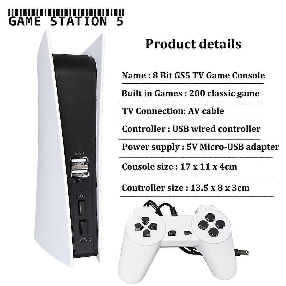 Κονσόλα Παιχνιδιών GS5 8 Bit USB Φορητή Συσκευή Παιχνιδιών 200 Κλασικά Παιχνίδια Έξοδος AV