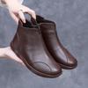 Botas femininas inverno 2024 Couro genuíno feminino manter aquecido sapatos femininos botas de neve quentes mãe casual confortável botas de algodão