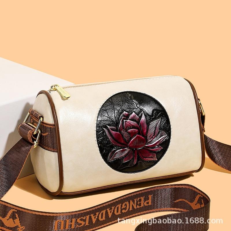 Fashion Fashion Flower Women's Bag Shoulder Bag New Boston Small Bag China-Chic Leisure Crossbody Bag
