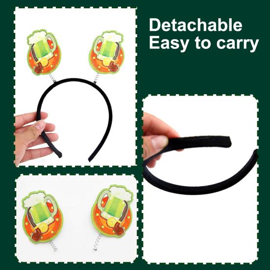 улица. Повязка на голову с трилистником на день Святого Патрика — фото 3