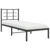 Vidaxl Metal Bed Frame with Headboard, Black, 75X190 Cm