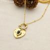 Nordic Inspired Heart Pendant Necklace Unique Vintage Heart Necklace Accessory with Golden Chain for Trendy Outfits
