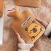 Cute Cartoon Capybara Hot Water Bottle 300/500/1000ml Portable Hand Warmer Soft Warm Water Bag for Students Small Size