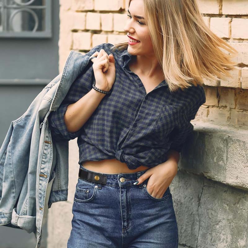 2 Stück Gürtel ohne Schnalle für Herren und Damen, Verstellbarer Stretchgürtel ohne Schnalle für Damen, Unsichtbarer Seitengürtel, Gürtel ohne Schnalle